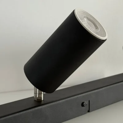 Cabezal 100mm para dicroica, con movimiento niquelado.