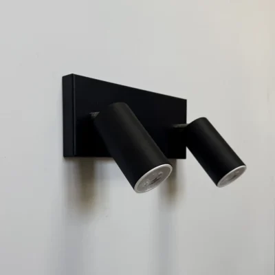 Aplique 2 Luces - Cabezales 100 mm con Movimiento Niquelado + Base 100*250 | GZ10 - DICRO