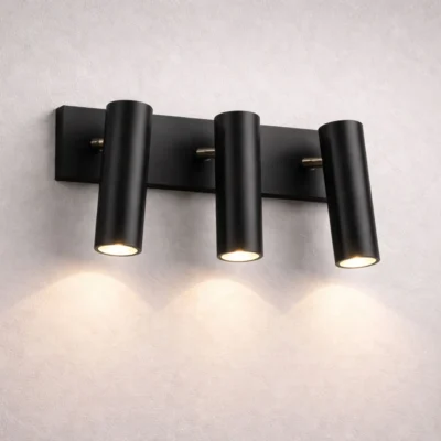 Aplique 3 Luces - Cabezal 200 mm con Movimiento Niquelado + Base 100*440 | GZ10 - DICRO