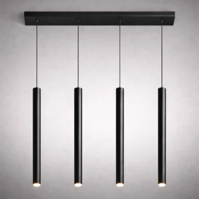 Colgante 4 Luces - Tubo 400 mm - Caño 7/8 + Base 100*630 | G9 - BIPIN